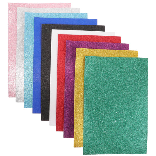 HOOWIFFY A4 Adhesive Glitter Foam Sheet for Handmade Crafts and Party Decor