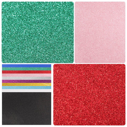 HOOWIFFY A4 Adhesive Glitter Foam Sheet for Handmade Crafts and Party Decor