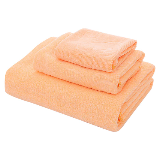 Bath Towels 3 Pack Cotton Bathroom Set,Contains a Bath Towels 28*56",a Hand Towels 12*12",a Face Towels 12*28",Soft Compact & Lightweight,for Gym Camp Beach and Daily Use Orange