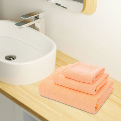 Bath Towels 3 Pack Cotton Bathroom Set,Contains a Bath Towels 28*56",a Hand Towels 12*12",a Face Towels 12*28",Soft Compact & Lightweight,for Gym Camp Beach and Daily Use Orange