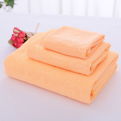 Bath Towels 3 Pack Cotton Bathroom Set,Contains a Bath Towels 28*56",a Hand Towels 12*12",a Face Towels 12*28",Soft Compact & Lightweight,for Gym Camp Beach and Daily Use Orange