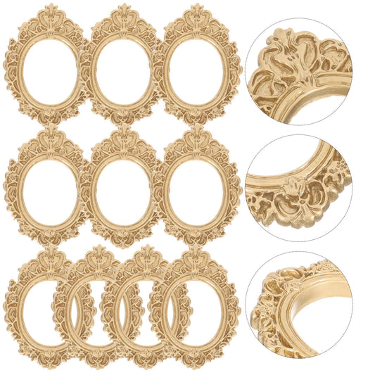 WHAMVOX 10 Pcs Golden Photo Frame Mini Vintage Picture Frames Antique