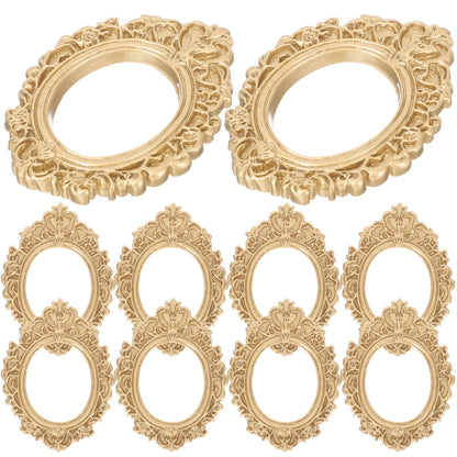 WHAMVOX 10 Pcs Golden Photo Frame Mini Vintage Picture Frames Antique