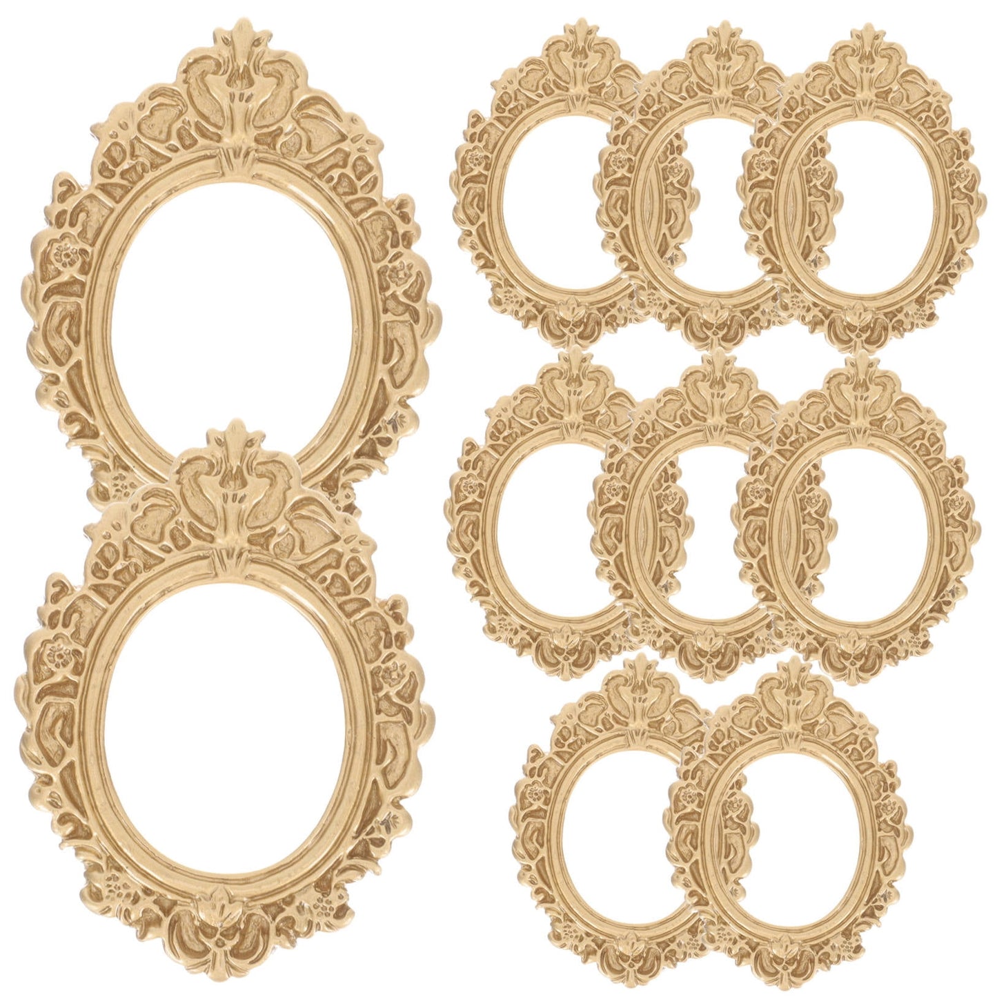 WHAMVOX 10 Pcs Golden Photo Frame Mini Vintage Picture Frames Antique