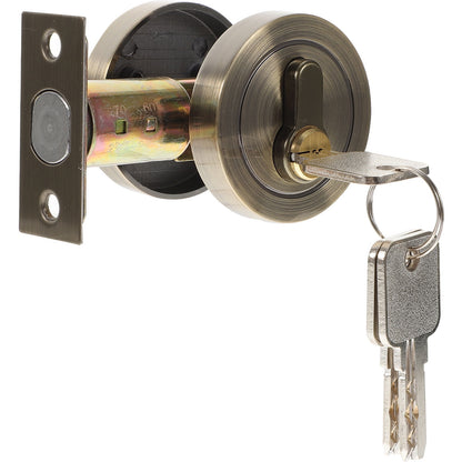 HOOWIFFY Durable Golden Deadbolt Lock Single Cylinder with Key for Home Use