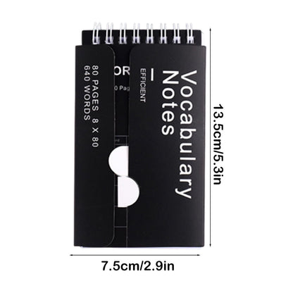 Kdkad Mini Spiral Memo Pads - Pocket-Sized Coil Notebook Set with Ring Binding for Vocabulary, Study Notes & Lists (3x5 inch Travel Notepads)\u200b\u200b 2.9×5.3 in Black