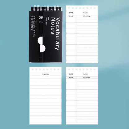 Kdkad Mini Spiral Memo Pads - Pocket-Sized Coil Notebook Set with Ring Binding for Vocabulary, Study Notes & Lists (3x5 inch Travel Notepads)\u200b\u200b 2.9×5.3 in White
