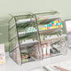 Kdkad Slanted Desktop Organizer - Clear Acrylic Pen Holder w/ Angled Slots, Cosmetic Brush Storage & Office Supply Tray for Desk (Multi-Use Stationery Box)\u200b\u200b L White