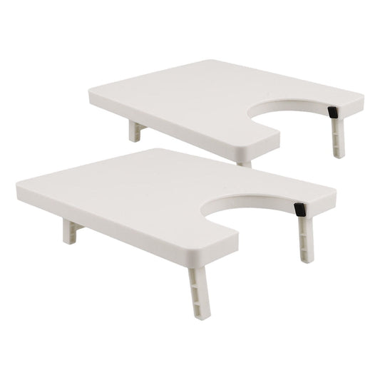 HOOWIFFY 2-Pack White Plastic Sewing Machine Extension Tables with Expanded Workspace for Crafting and Sewing Projects
