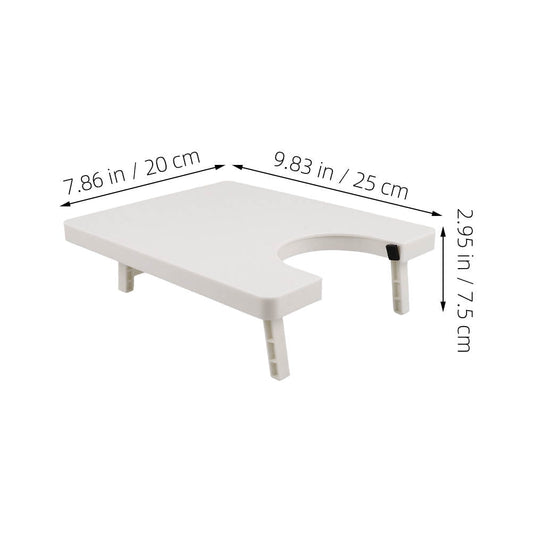 HOOWIFFY 2-Pack White Plastic Sewing Machine Extension Tables with Expanded Workspace for Crafting and Sewing Projects