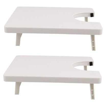 HOOWIFFY 2-Pack White Plastic Sewing Machine Extension Tables with Expanded Workspace for Crafting and Sewing Projects