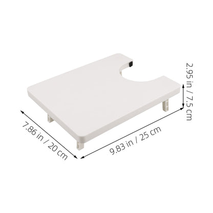 HOOWIFFY 2-Pack White Plastic Sewing Machine Extension Tables with Expanded Workspace for Crafting and Sewing Projects