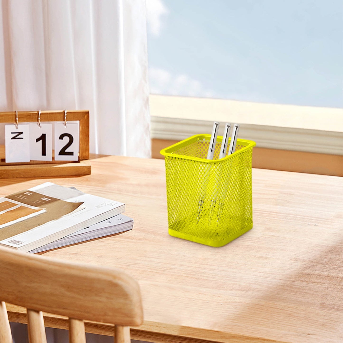 Pen Holder Mesh Pencil Holder Metal Pencil Holders Pen Organizer for Desk Office Pencil Holders, Back to Sch-ool Supplies F