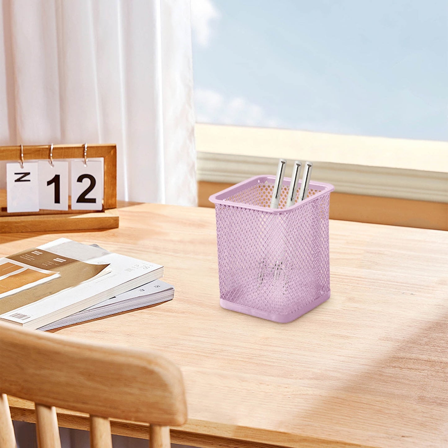 Pen Holder Mesh Pencil Holder Metal Pencil Holders Pen Organizer for Desk Office Pencil Holders, Back to Sch-ool Supplies H