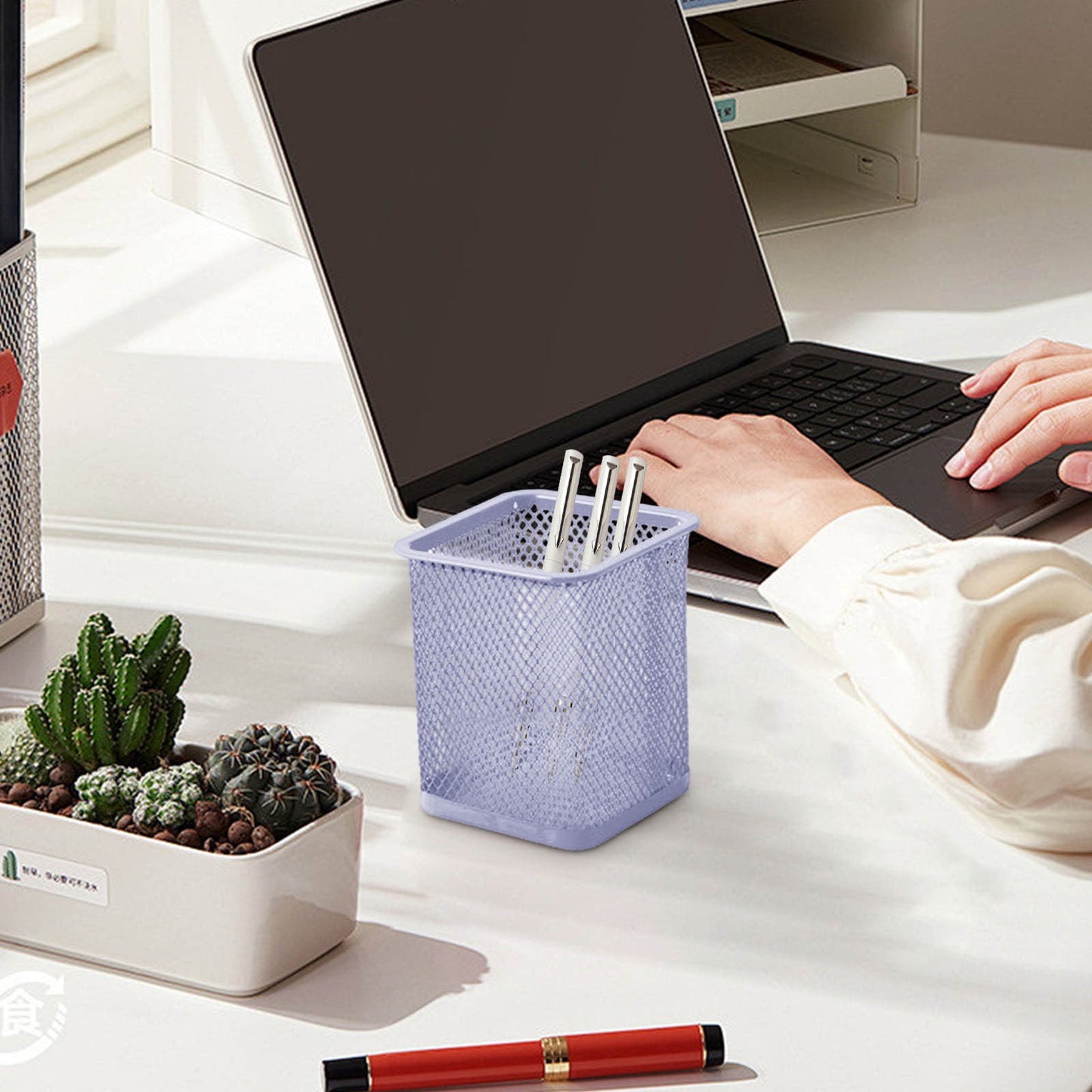 Pen Holder Mesh Pencil Holder Metal Pencil Holders Pen Organizer for Desk Office Pencil Holders, Back to Sch-ool Supplies I