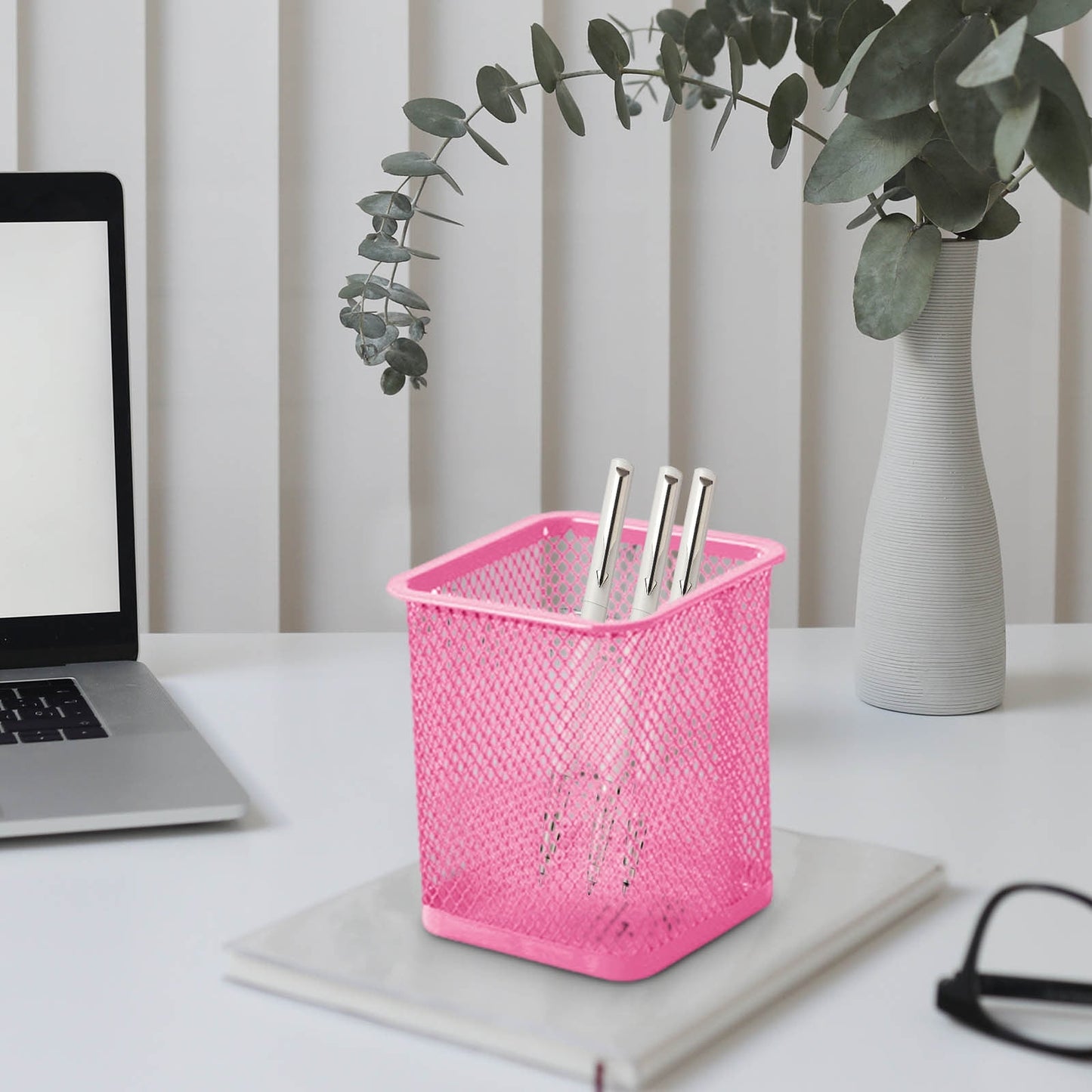 Pen Holder Mesh Pencil Holder Metal Pencil Holders Pen Organizer for Desk Office Pencil Holders, Back to Sch-ool Supplies J