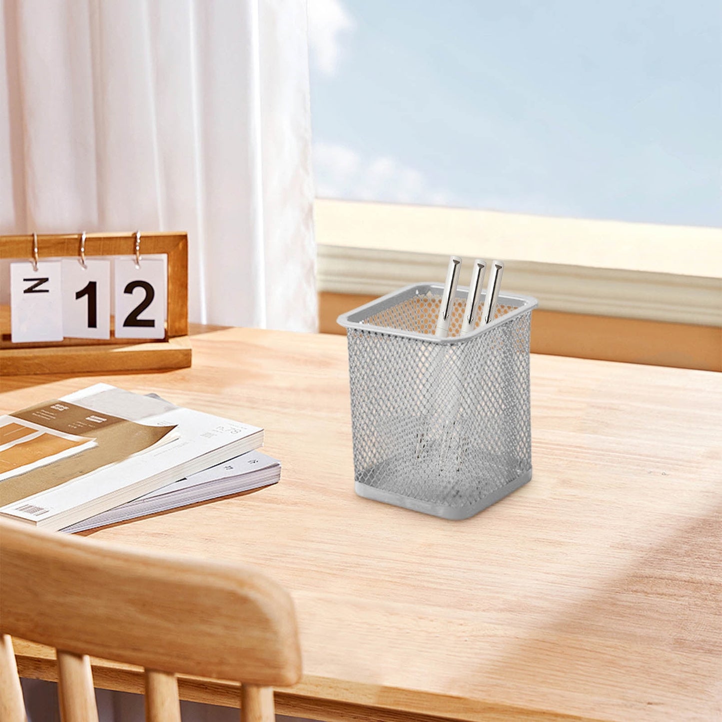 Pen Holder Mesh Pencil Holder Metal Pencil Holders Pen Organizer for Desk Office Pencil Holders, Back to Sch-ool Supplies K