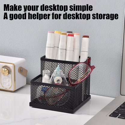 Pen Holder Mesh Pencil Holder Metal Pencil Holders Pen Organizer for Desk Office Pencil Holders, Back to Sch-ool Supplies L
