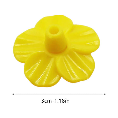 Hummingbird Feeders Replacement Flowers, 5Pcs Feeding Ports Replacement Bird Feeder Replacement Parts for Hummingbird Feeder Hanging Feeder, Red Yellow