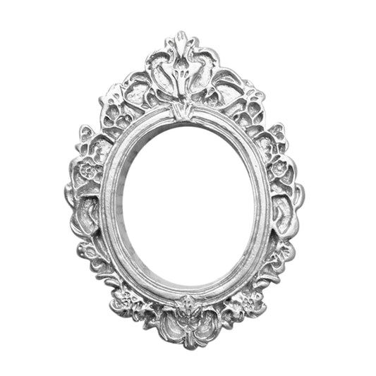 Vintage Picture Frames Tiny Picture Frames Antique Photo Frame Mini Vintage Frame Ornate Resin Oval Frame Table Top Display Frame Home Wedding Decor 2.8×2.1 in White