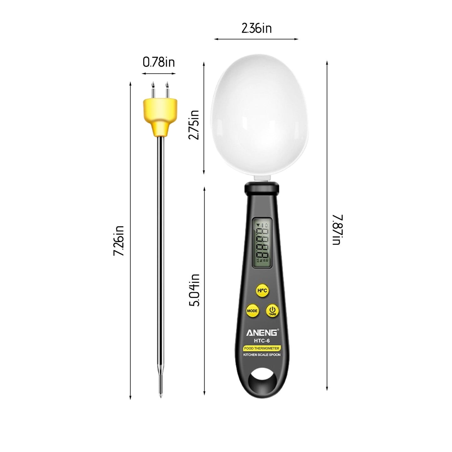Kitchen Scale Spoon Gram Measuring Spoon, 500g/0.1g Cute Digital Weight Scale Spoon Milligram Measuring Scoop Grams Electronic Measuring Cup for Portioning Tea, Flour, Spices As Show A