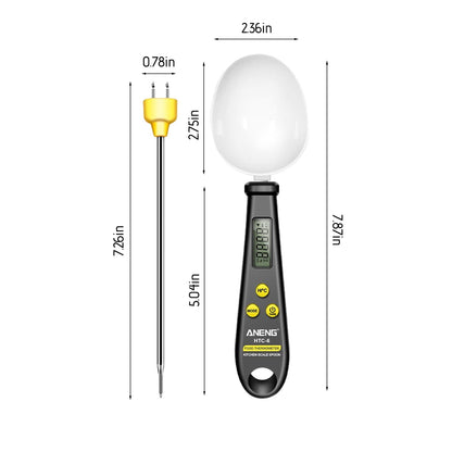 Kitchen Scale Spoon Gram Measuring Spoon, 500g/0.1g Cute Digital Weight Scale Spoon Milligram Measuring Scoop Grams Electronic Measuring Cup for Portioning Tea, Flour, Spices As Show A