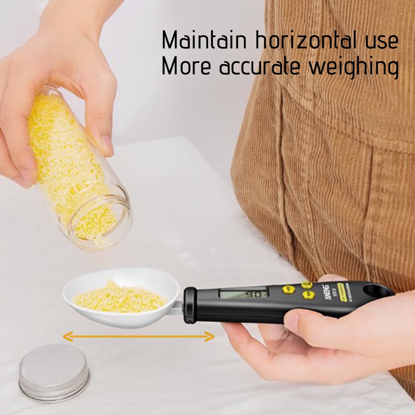 Kitchen Scale Spoon Gram Measuring Spoon, 500g/0.1g Cute Digital Weight Scale Spoon Milligram Measuring Scoop Grams Electronic Measuring Cup for Portioning Tea, Flour, Spices As Show A