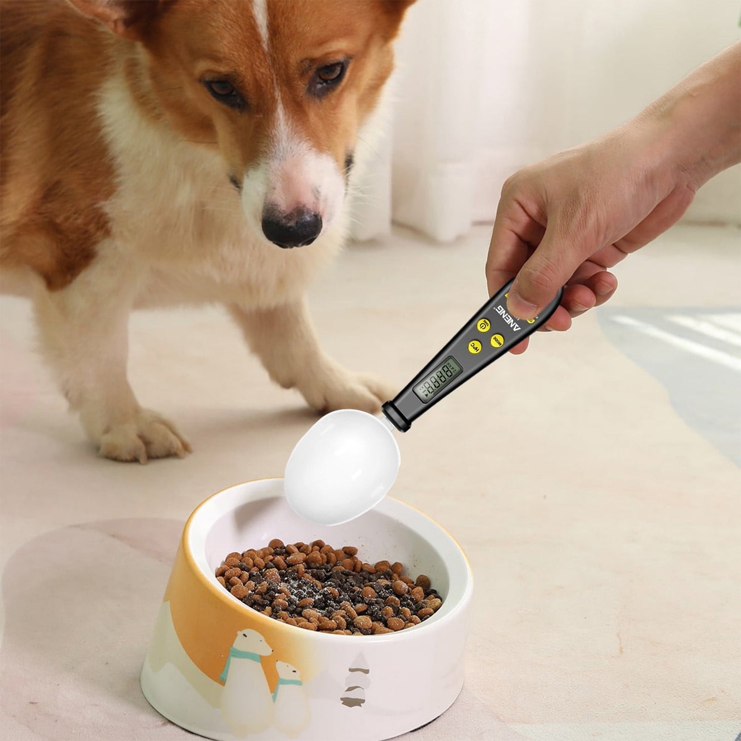 Kitchen Scale Spoon Gram Measuring Spoon, 500g/0.1g Cute Digital Weight Scale Spoon Milligram Measuring Scoop Grams Electronic Measuring Cup for Portioning Tea, Flour, Spices As Show A