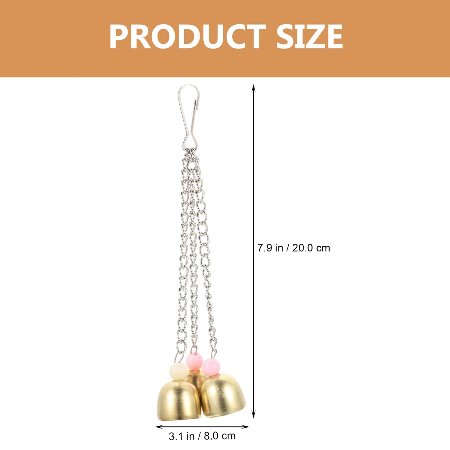 Rattle The Bell Parrot Toy for Large Birds - Stainless Steel Cage Decor for Parakeets, Cockatiels, and Small Tail Birds