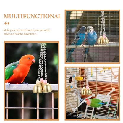 Rattle The Bell Parrot Toy for Large Birds - Stainless Steel Cage Decor for Parakeets, Cockatiels, and Small Tail Birds