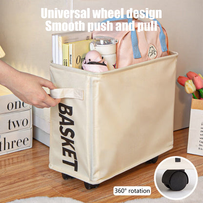 Laundry Baskets with Wheels and Handle, Collapsible Laundry Baskets, Clothes Laundry Basket with Removable Wash Bags for College Dorm, Rolling Laundry Hamper Beige