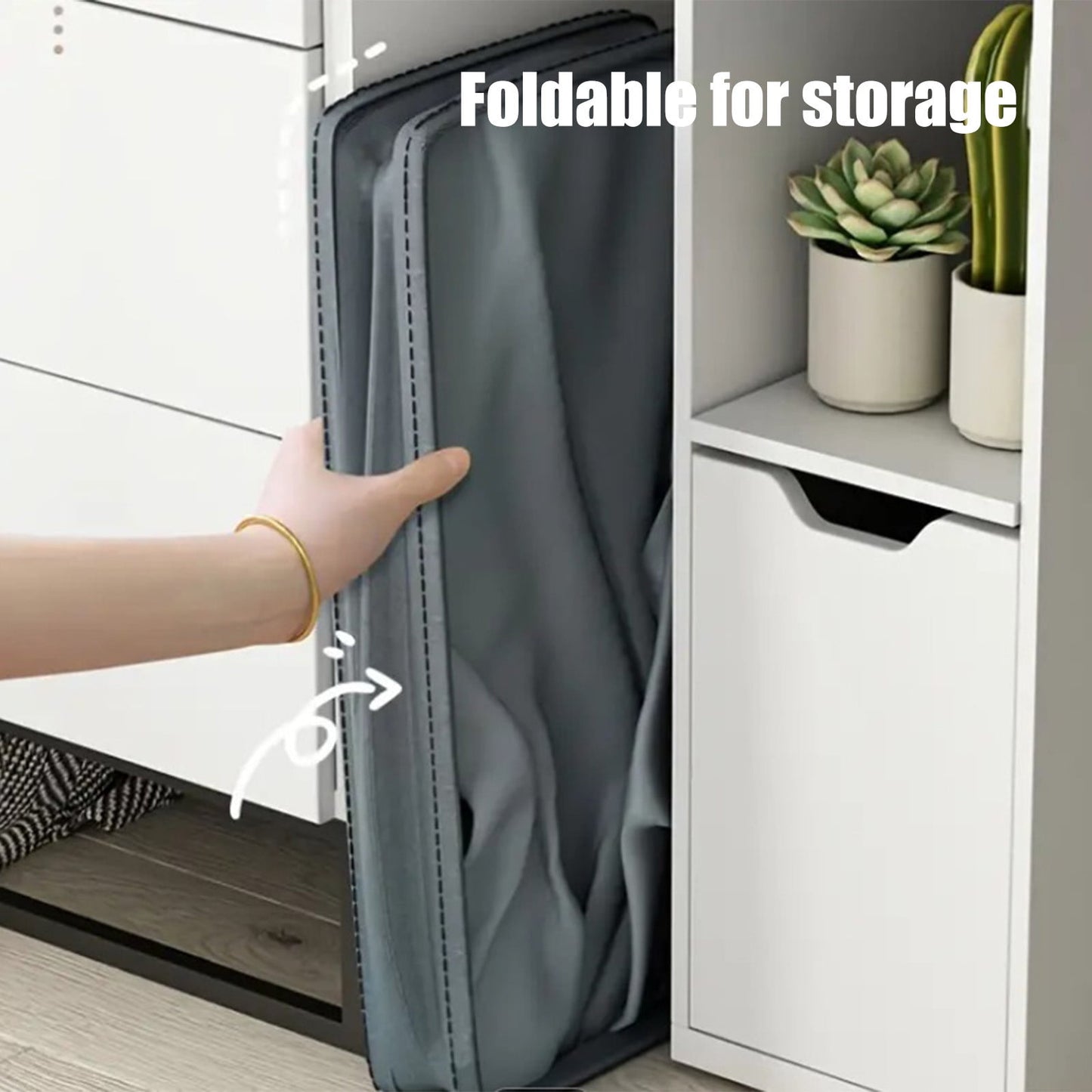 Laundry Baskets with Wheels and Handle, Collapsible Laundry Baskets, Clothes Laundry Basket with Removable Wash Bags for College Dorm, Rolling Laundry Hamper Dark Gray