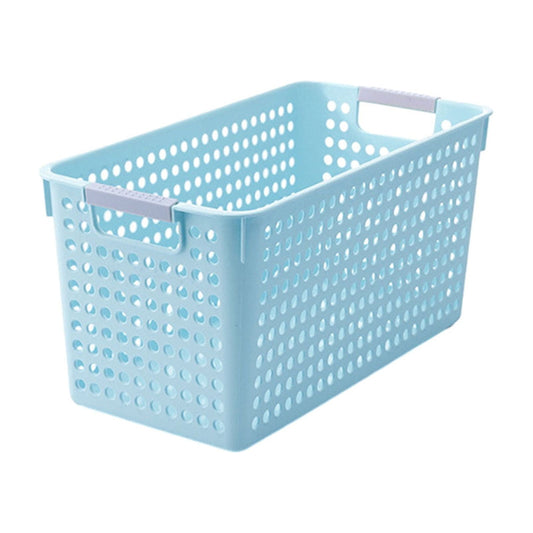 Laundry Basket, 2 pcs Plastic Hamper with Handles, Open Storage Bin to Organize Closets, Cabinets, Pantry, Shelving and Countertop Space, Suitable for Families and Dorms 1PC-Blue