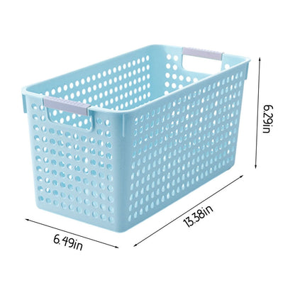 Laundry Basket, 2 pcs Plastic Hamper with Handles, Open Storage Bin to Organize Closets, Cabinets, Pantry, Shelving and Countertop Space, Suitable for Families and Dorms 1PC-Blue