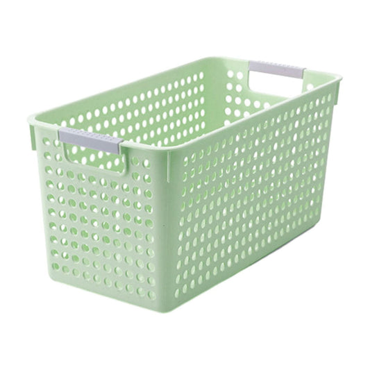 Laundry Basket, 2 pcs Plastic Hamper with Handles, Open Storage Bin to Organize Closets, Cabinets, Pantry, Shelving and Countertop Space, Suitable for Families and Dorms 1PC-Green