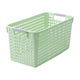 Laundry Basket, 2 pcs Plastic Hamper with Handles, Open Storage Bin to Organize Closets, Cabinets, Pantry, Shelving and Countertop Space, Suitable for Families and Dorms 1PC-Green