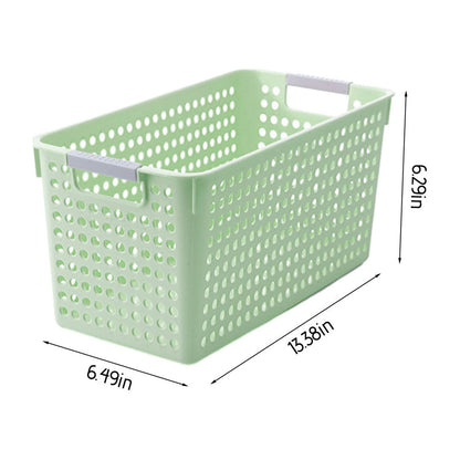 Laundry Basket, 2 pcs Plastic Hamper with Handles, Open Storage Bin to Organize Closets, Cabinets, Pantry, Shelving and Countertop Space, Suitable for Families and Dorms 1PC-Green