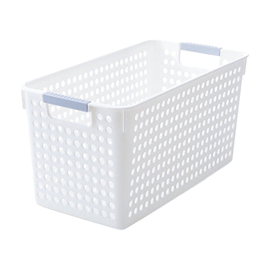 Laundry Basket, 2 pcs Plastic Hamper with Handles, Open Storage Bin to Organize Closets, Cabinets, Pantry, Shelving and Countertop Space, Suitable for Families and Dorms 1PC-White