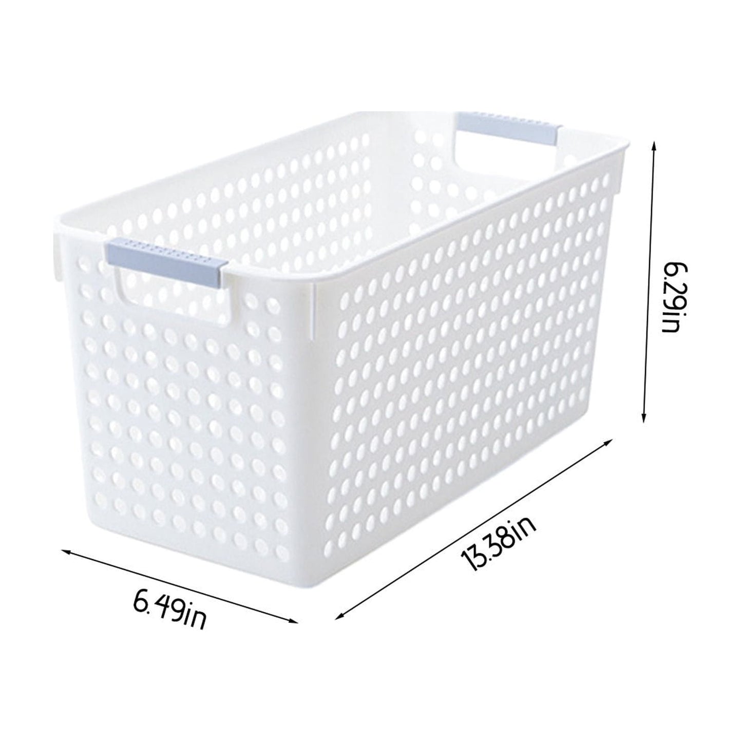 Laundry Basket, 2 pcs Plastic Hamper with Handles, Open Storage Bin to Organize Closets, Cabinets, Pantry, Shelving and Countertop Space, Suitable for Families and Dorms 1PC-White