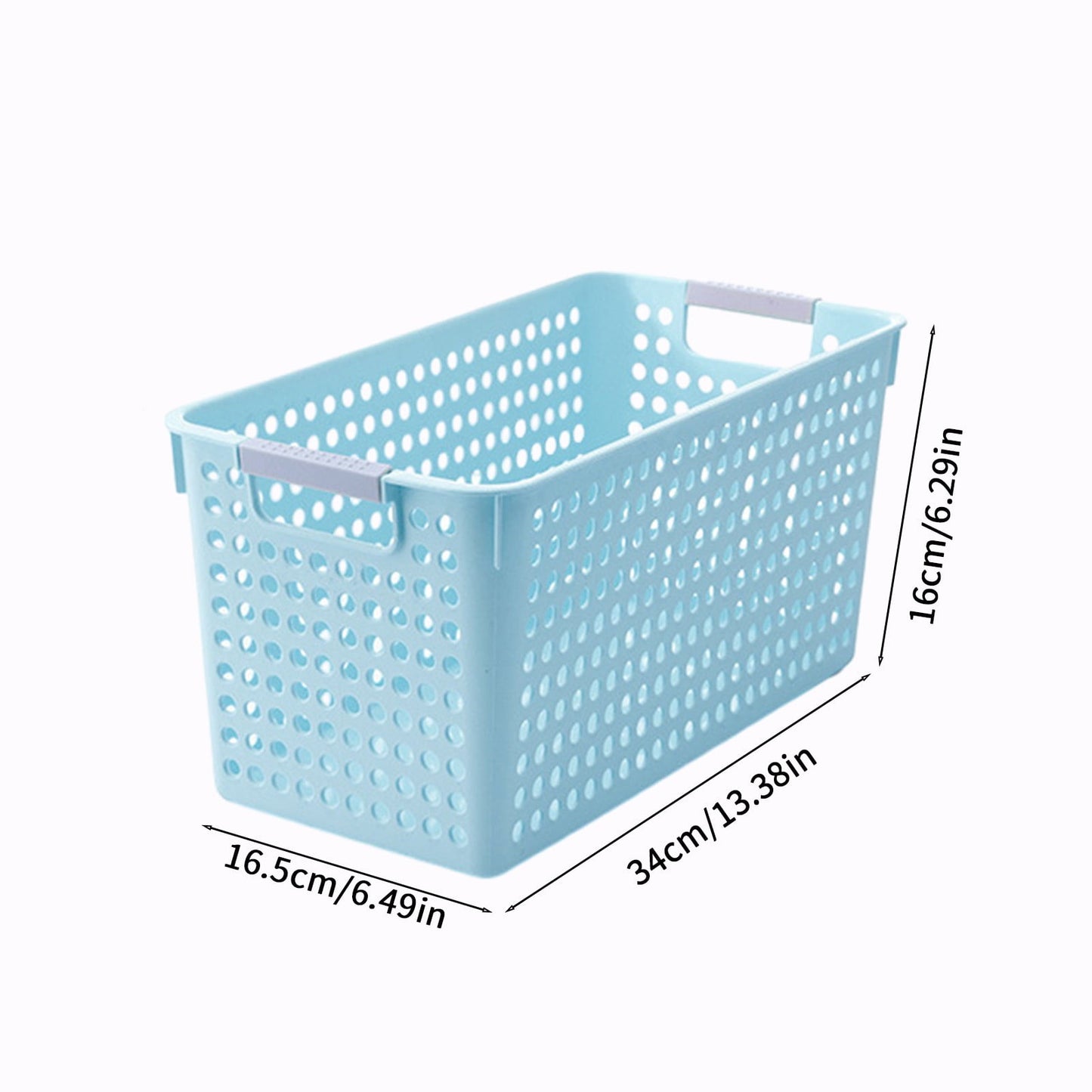 Laundry Basket, 2 pcs Plastic Hamper with Handles, Open Storage Bin to Organize Closets, Cabinets, Pantry, Shelving and Countertop Space, Suitable for Families and Dorms 3PC-Blue