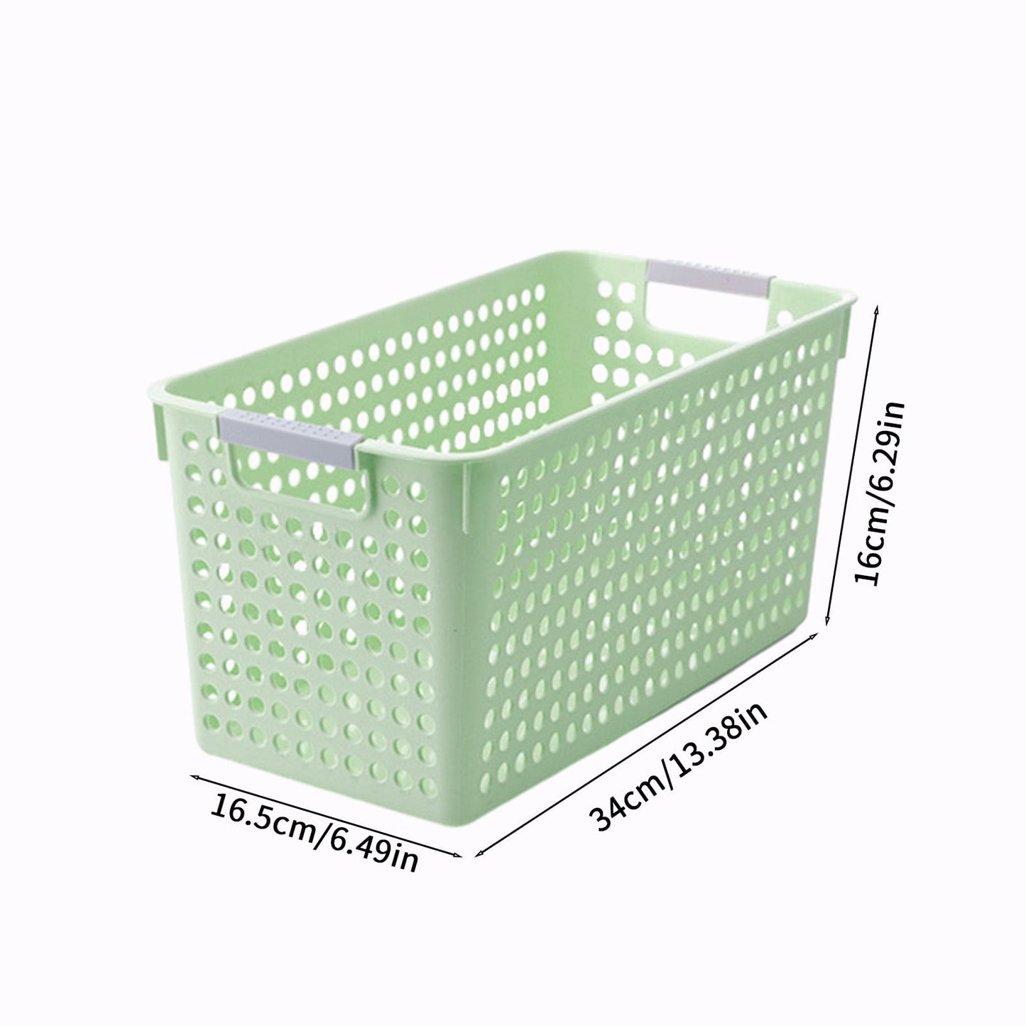 Laundry Basket, 2 pcs Plastic Hamper with Handles, Open Storage Bin to Organize Closets, Cabinets, Pantry, Shelving and Countertop Space, Suitable for Families and Dorms 3PC-Green