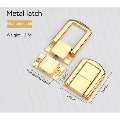 12Pcs Toggle Catch Lock, Gold Retro Style Iron Decorative Hasp Lock Latch Clasp with Screws for Wooden Chest Trunk , 1.18"x 0.94"