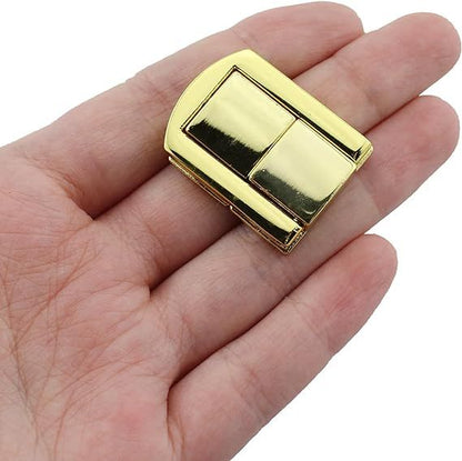 12Pcs Toggle Catch Lock, Gold Retro Style Iron Decorative Hasp Lock Latch Clasp with Screws for Wooden Chest Trunk , 1.18"x 0.94"