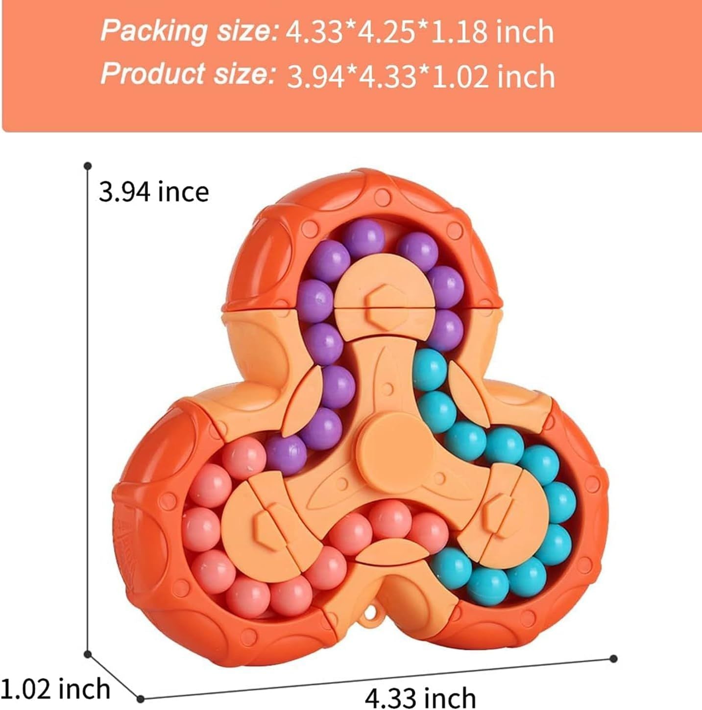 Magic Bean Puzzle Toy, Rotating Magic Bean Toys 2-in-1, Magic Ball Brain Teaser Game, Gift for Kids Boys Girls Teens and Adult