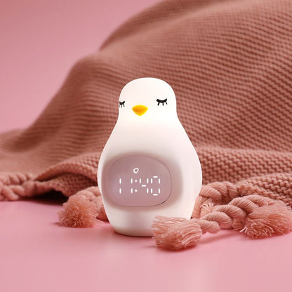 Cute Kids Alarm Clock, Soft BPA-Free Silicone Portable Nursery Lamp, Children Nightlight for Girls Boys Toddler Birthday