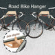 Bike Wall Mount - Indoor Bicycle Rack | Bamboo Bike Rack Storage with Removeable Shelf Bicycle sorting display rack