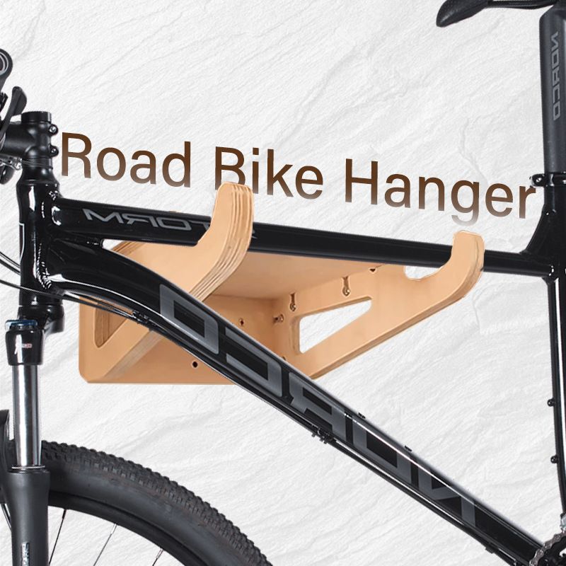 Bike Wall Mount - Indoor Bicycle Rack | Bamboo Bike Rack Storage with Removeable Shelf Bicycle sorting display rack