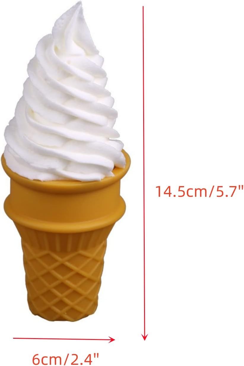 2 Pcs Simulated Ice Cream Artificial Lifelike Ice Cream Fake Ice Cream Food Model for Home Kitchen Cabinet Desk Shops Party Decor