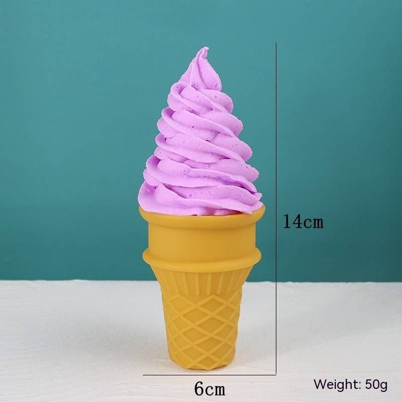 2 Pcs Simulated Ice Cream Artificial Lifelike Ice Cream Fake Ice Cream Food Model for Home Kitchen Cabinet Desk Shops Party Decor