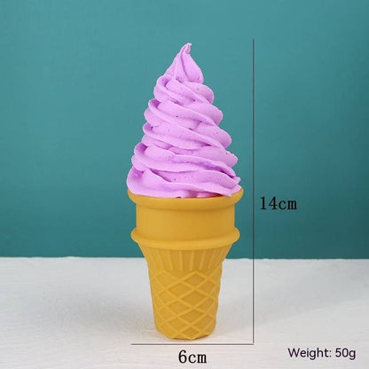 2 Pcs Simulated Ice Cream Artificial Lifelike Ice Cream Fake Ice Cream Food Model for Home Kitchen Cabinet Desk Shops Party Decor